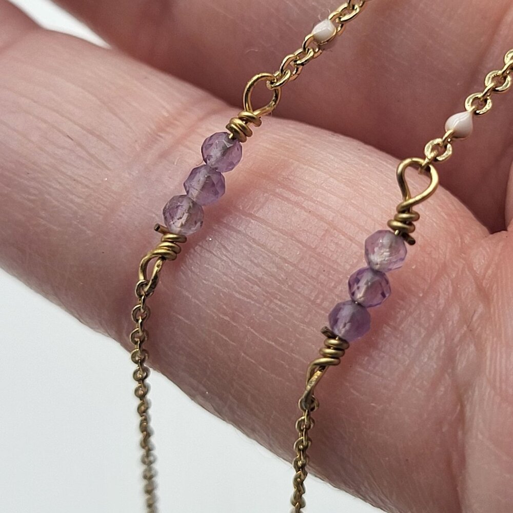 Luna Norte Sagittarius Necklace Gold Tone Purple Faceted Beads Zodiac - Picture 13 of 13